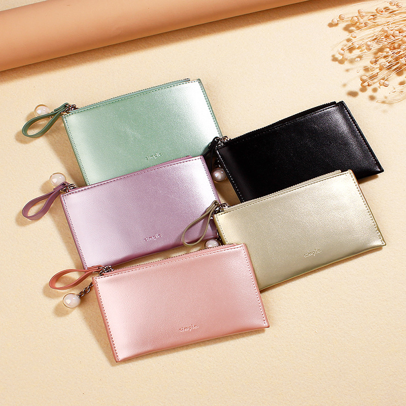 Qian Kai New KoreanStyle MultiFunction Mini Pearly Lustre Laser Creative Coin Purse Japanese and Korean Women&#039;s Wallet