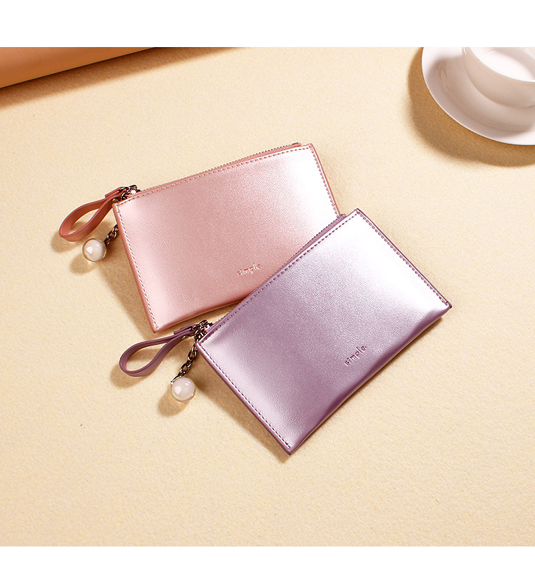 Qian Kai New KoreanStyle MultiFunction Mini Pearly Lustre Laser Creative Coin Purse Japanese and Korean Women's Wallet