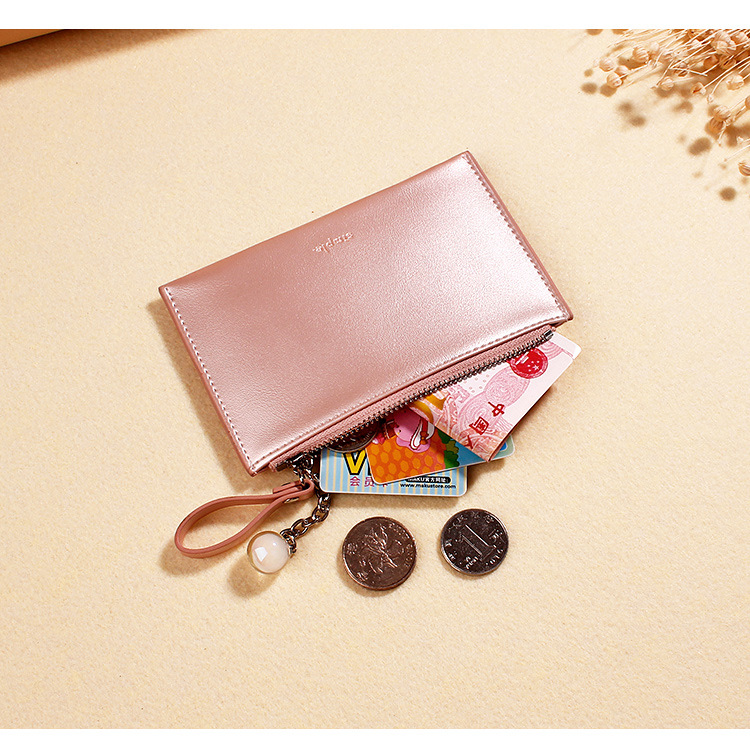 Qian Kai New KoreanStyle MultiFunction Mini Pearly Lustre Laser Creative Coin Purse Japanese and Korean Women's Wallet