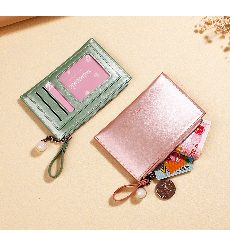 Qian Kai New KoreanStyle MultiFunction Mini Pearly Lustre Laser Creative Coin Purse Japanese and Korean Women's Wallet
