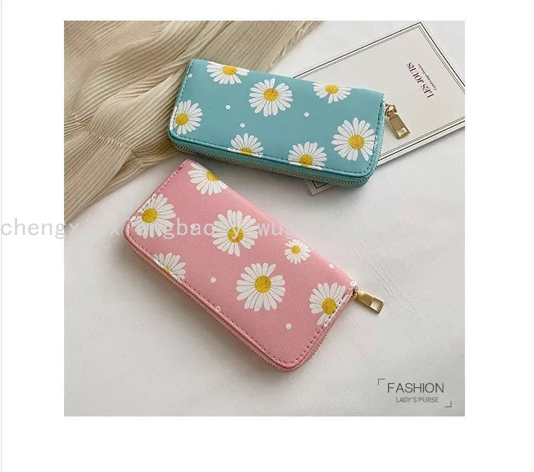Bag Single Pull Bag Wallet Female Trendy Women's Bags Little Daisy Money Zipper Handbag Fashion Foreign Trade Pu Wallet