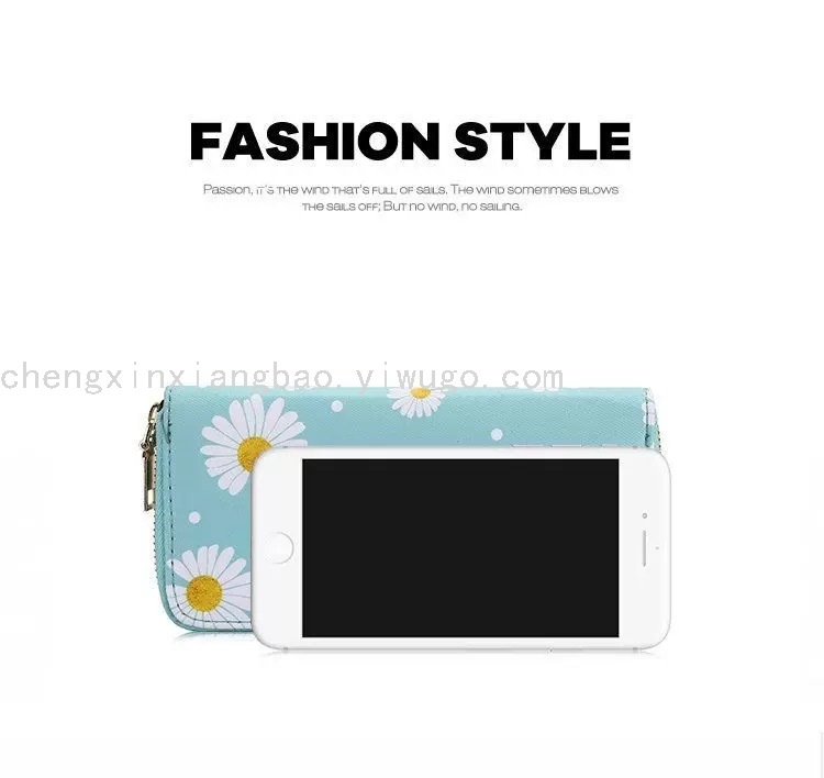 Bag Single Pull Bag Wallet Female Trendy Women's Bags Little Daisy Money Zipper Handbag Fashion Foreign Trade Pu Wallet