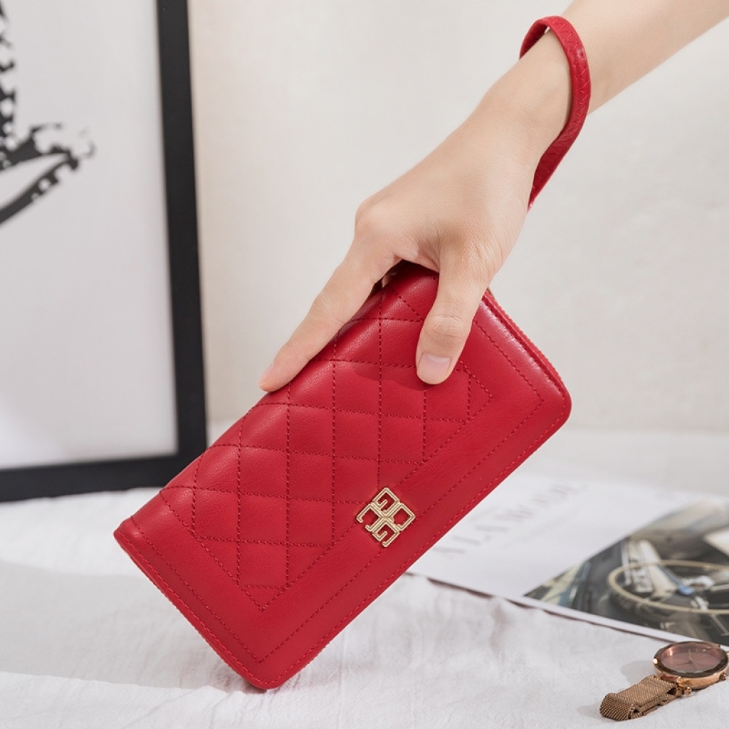 Women's Bag 2020 New Embroidered Tianzi Hardware Hand-Held Women's Wallet Fashion Coin Purse Gift Small Bag