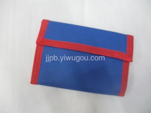 Professional custom wallet produced by the blue 600D nylon waterproof material.