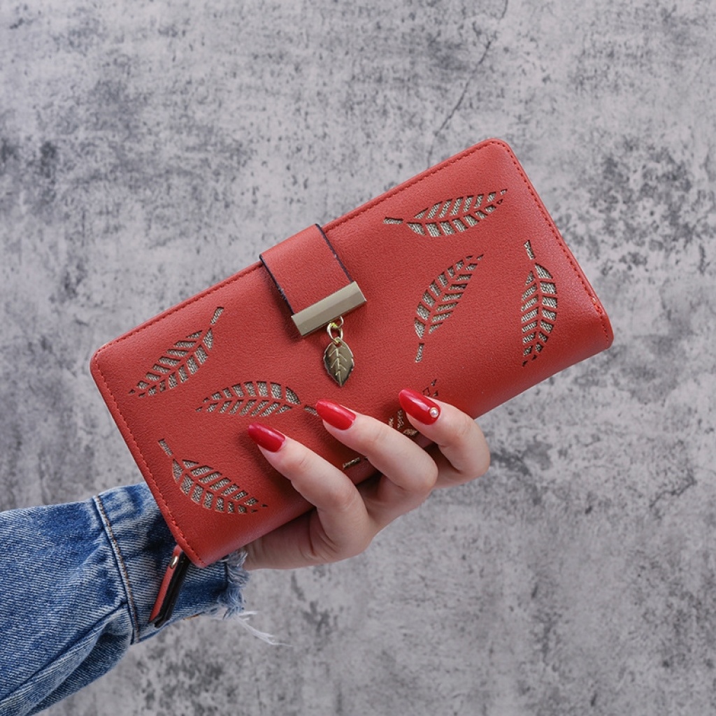 2020 New Korean Women's Wallet Long Fashion Clutch Hollow Leaves Zipper Hasp Wallet Women's Bag 2020 New Korean Women's Wallet Long Fashion Clutch Hollow Leaves Zipper Hasp Wallet Women's Bag