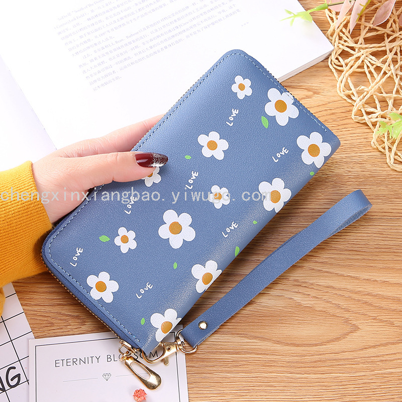Single-Pull Bag Women&#039;s Wallet Trendy Women&#039;s Bags Zipper Wallet Fashion Printing Large Capacity Change and Phone Clutch