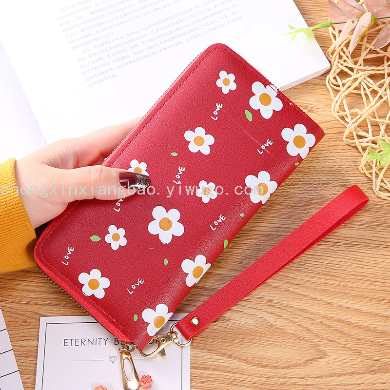 Single-Pull Bag Women&#039;s Wallet Trendy Women&#039;s Bags Zipper Wallet Fashion Printing Large Capacity Change and Phone Clutch