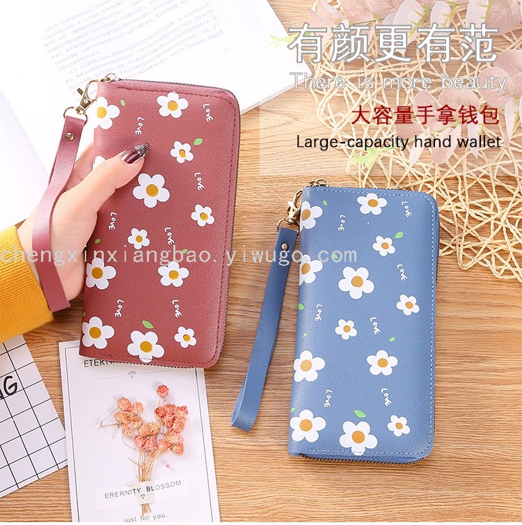 Single-Pull Bag Women&#039;s Wallet Trendy Women&#039;s Bags Zipper Wallet Fashion Printing Large Capacity Change and Phone Clutch