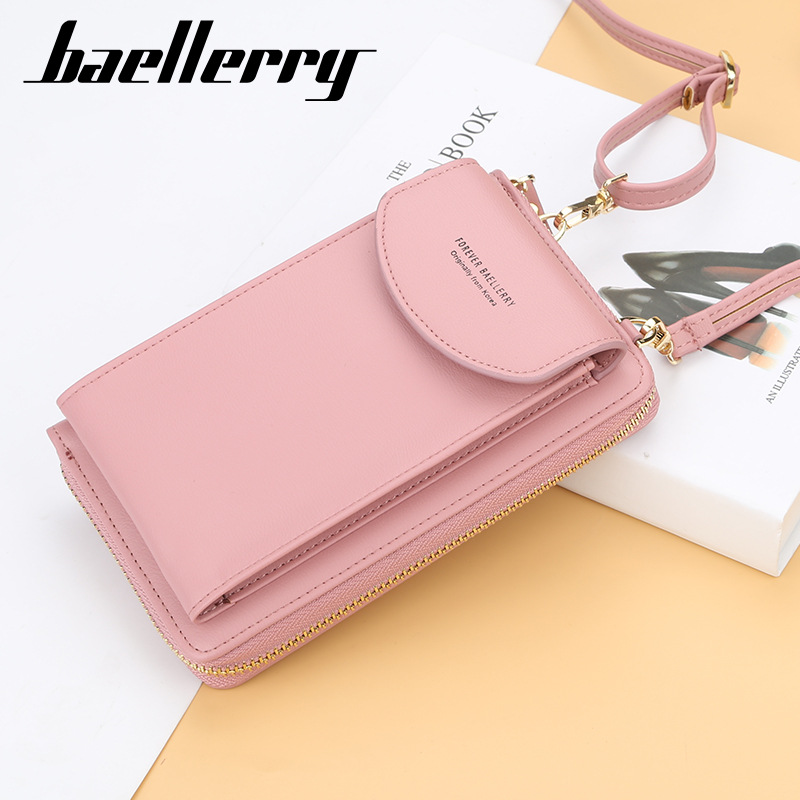 Baellerry Women&#039;s Wallet Solid Color Small Over-the-Shoulder Bag Multi-Function Mobile Phone Long Clutch Purse Women
