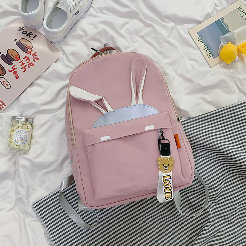 2020 New Backpack Women Korean Style Cute Student Casual Reflective Backpack Large Capacity Versatile Campus Schoolbag Women