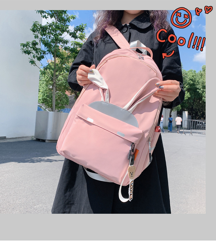 2020 New Backpack Women Korean Style Cute Student Casual Reflective Backpack Large Capacity Versatile Campus Schoolbag Women