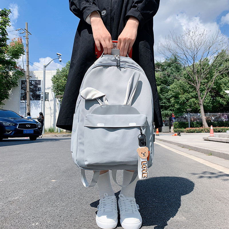 2020 New Backpack Women Korean Style Cute Student Casual Reflective Backpack Large Capacity Versatile Campus Schoolbag Women