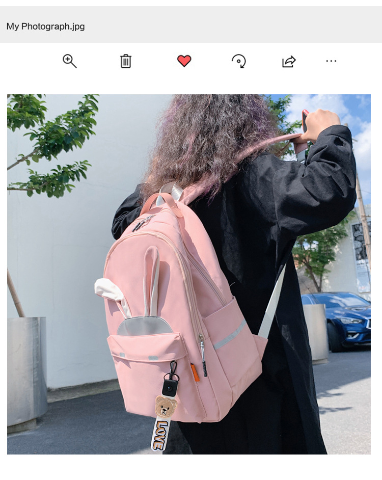 2020 New Backpack Women Korean Style Cute Student Casual Reflective Backpack Large Capacity Versatile Campus Schoolbag Women