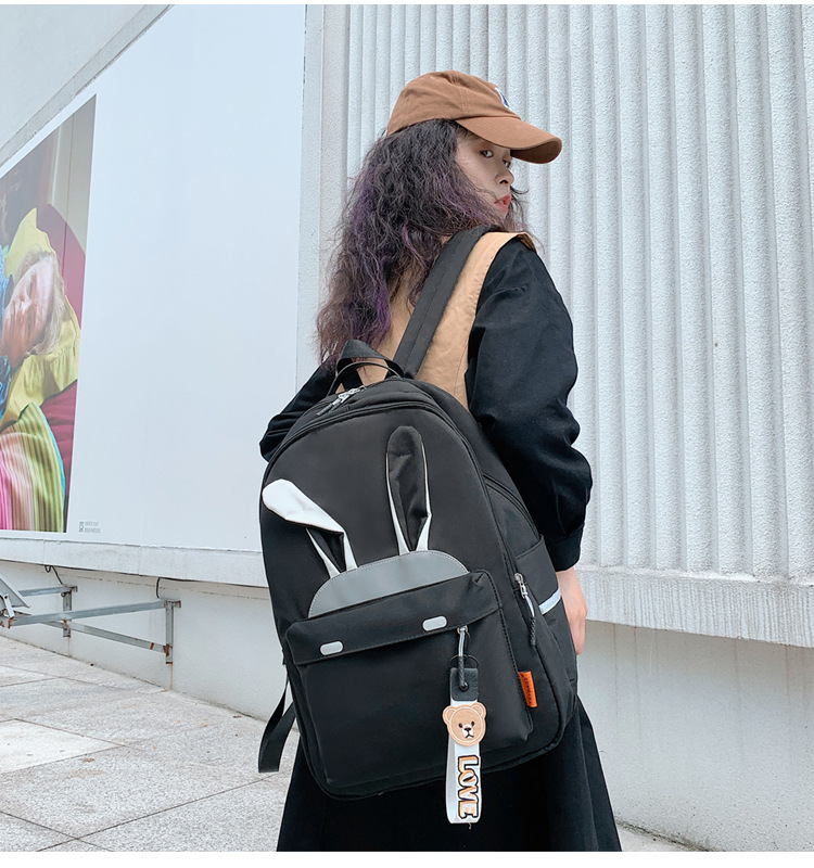 2020 New Backpack Women Korean Style Cute Student Casual Reflective Backpack Large Capacity Versatile Campus Schoolbag Women