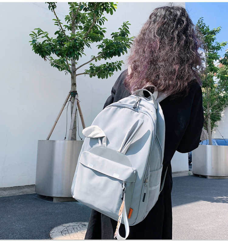 2020 New Backpack Women Korean Style Cute Student Casual Reflective Backpack Large Capacity Versatile Campus Schoolbag Women