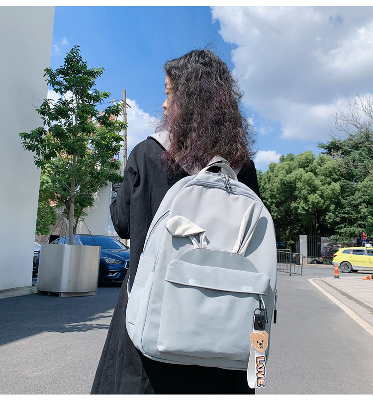 2020 New Backpack Women Korean Style Cute Student Casual Reflective Backpack Large Capacity Versatile Campus Schoolbag Women