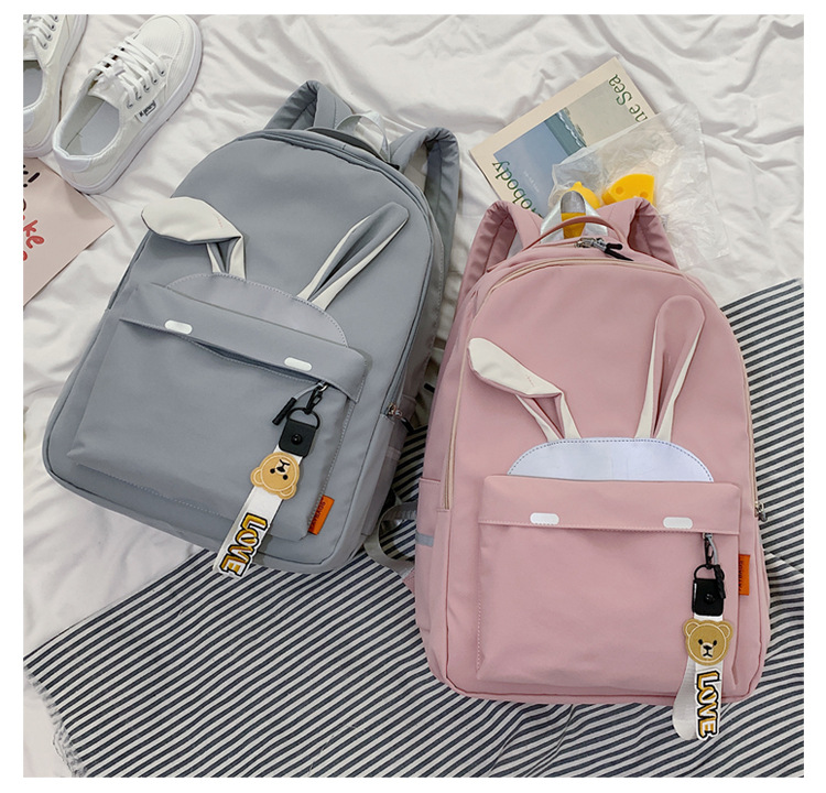 2020 New Backpack Women Korean Style Cute Student Casual Reflective Backpack Large Capacity Versatile Campus Schoolbag Women