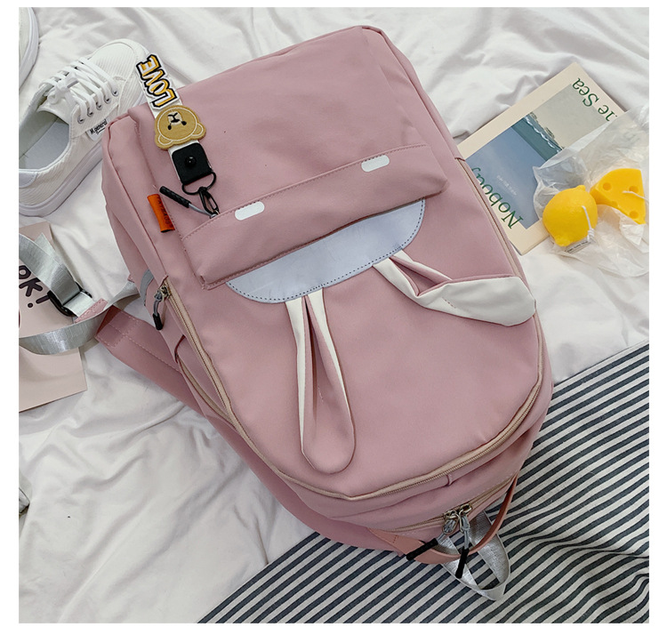 2020 New Backpack Women Korean Style Cute Student Casual Reflective Backpack Large Capacity Versatile Campus Schoolbag Women