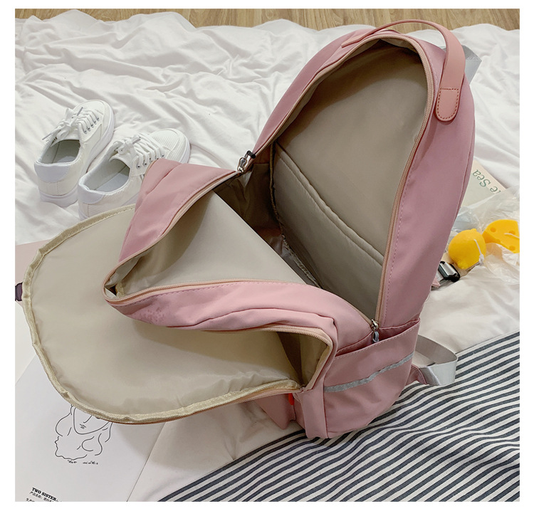 2020 New Backpack Women Korean Style Cute Student Casual Reflective Backpack Large Capacity Versatile Campus Schoolbag Women