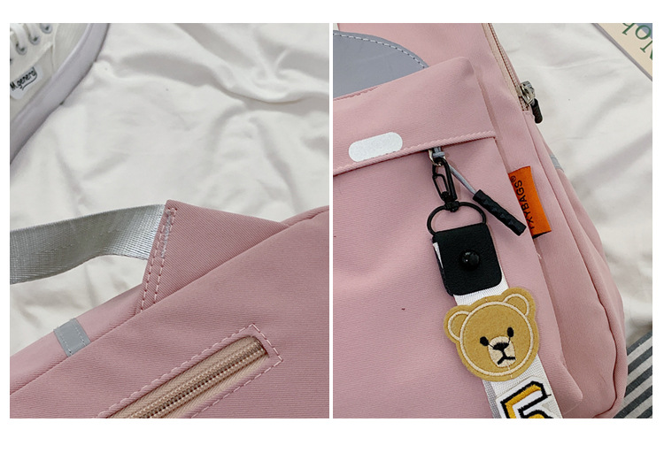 2020 New Backpack Women Korean Style Cute Student Casual Reflective Backpack Large Capacity Versatile Campus Schoolbag Women