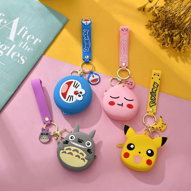 Japanese and Korean Autumn New Silicone Thumbs-up Bunny Dinosaur Coin Purse Headset Storage Japanese Wallet Wallet