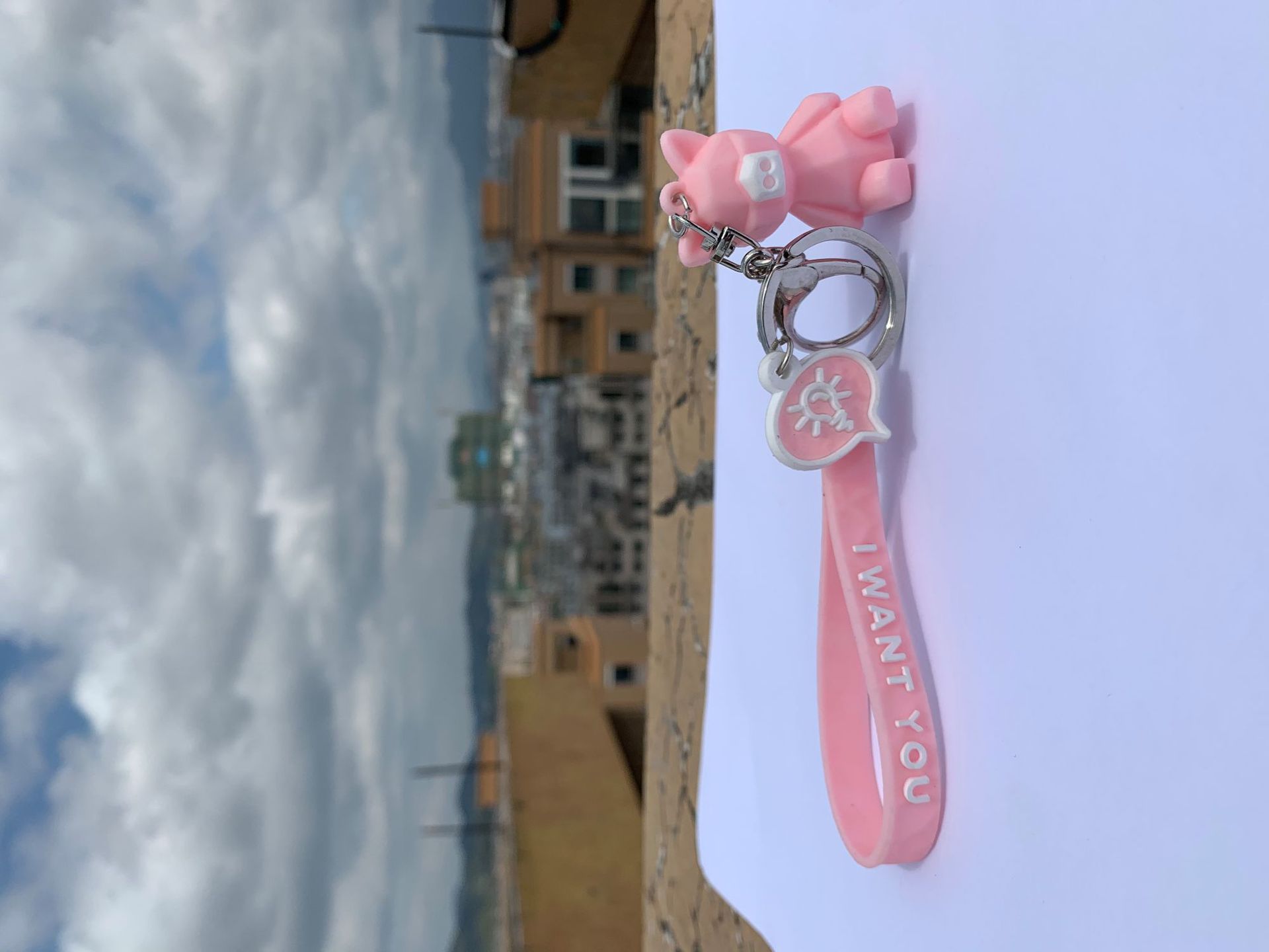 Geometric Cut Creative Animal Keychain Men&#039;s and Women&#039;s Internet Celebrity Unicorn Panda Koala Pig Schoolbag Automobile Hanging Ornament