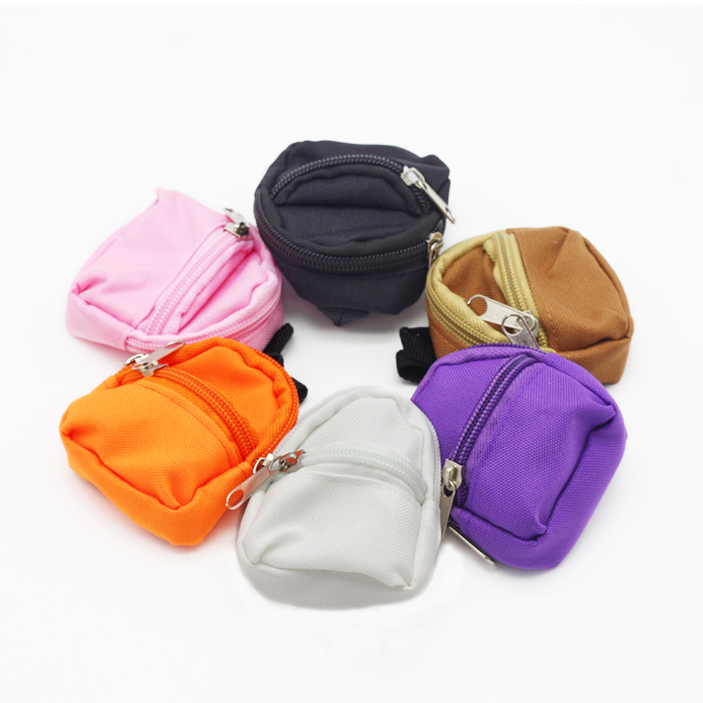 BJD Doll Changing Backpack Blythe Schoolbag Double Layer Zipper Schoolbag Doll Coin Purse Backpack