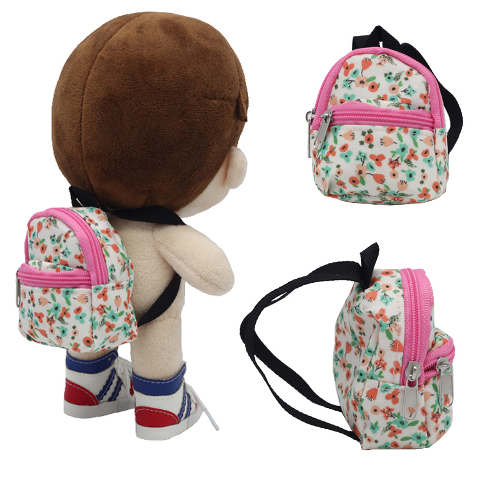 BJD Doll Changing Backpack Blythe Schoolbag Double Layer Zipper Schoolbag Doll Coin Purse Backpack