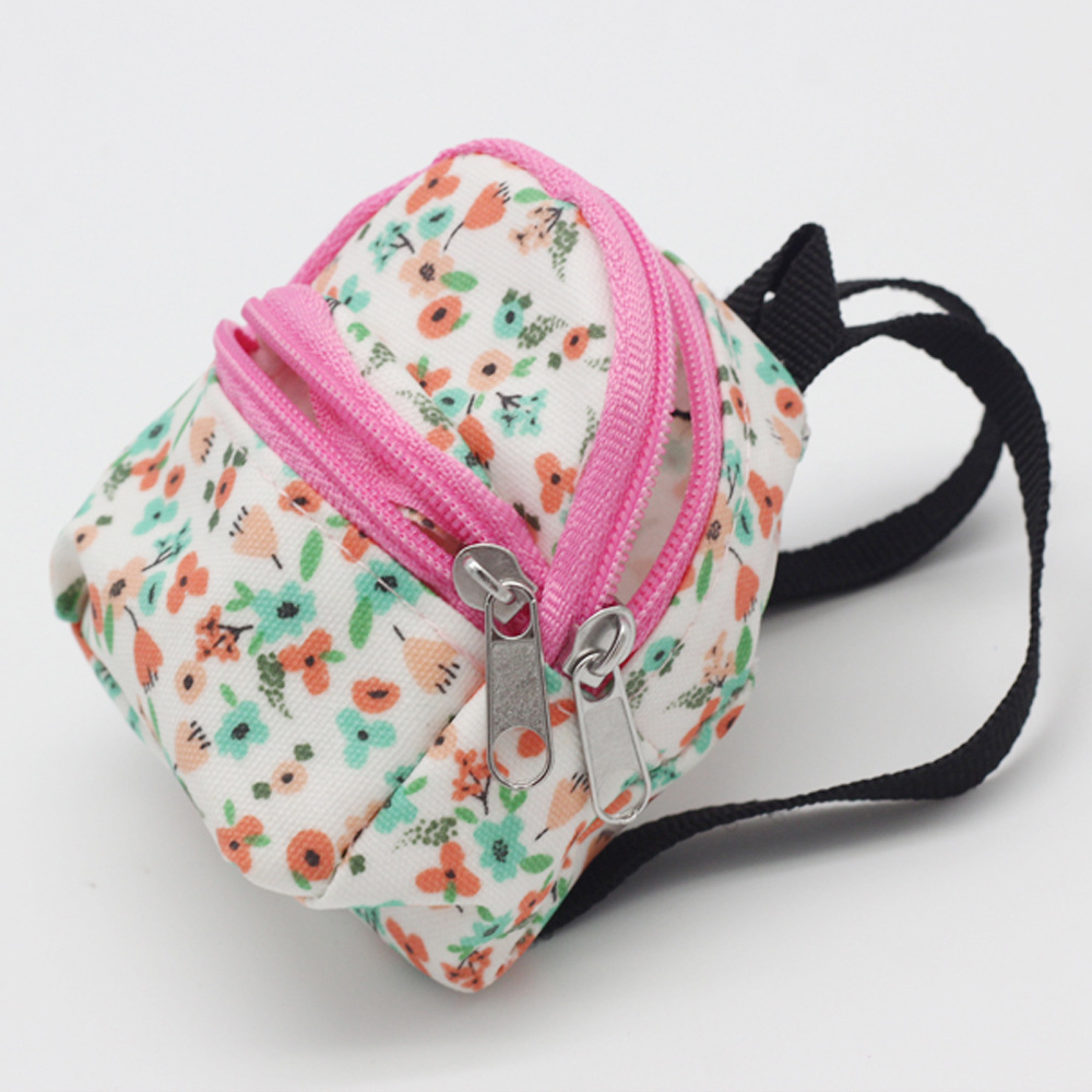 BJD Doll Changing Backpack Blythe Schoolbag Double Layer Zipper Schoolbag Doll Coin Purse Backpack