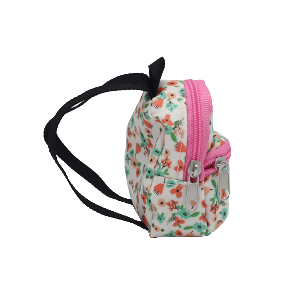 BJD Doll Changing Backpack Blythe Schoolbag Double Layer Zipper Schoolbag Doll Coin Purse Backpack