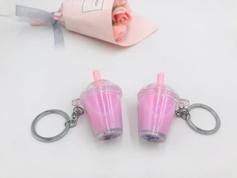 Simulation Quicksand Oil Bubble Tea Liquid Keychain Personalized Cartoon Schoolbag Pendant Key Accessories Simulation Quicksand Oil Bubble Tea Liquid Keychain Personalized Cartoon Schoolbag Pendant Key Accessories