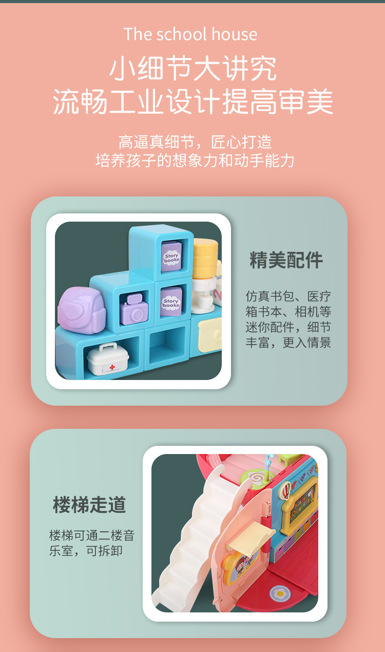 Cross-Border Children's Fun Storage Schoolbag Kindergarten Scene Mode Play House Role Play Interactive Early Education Toys