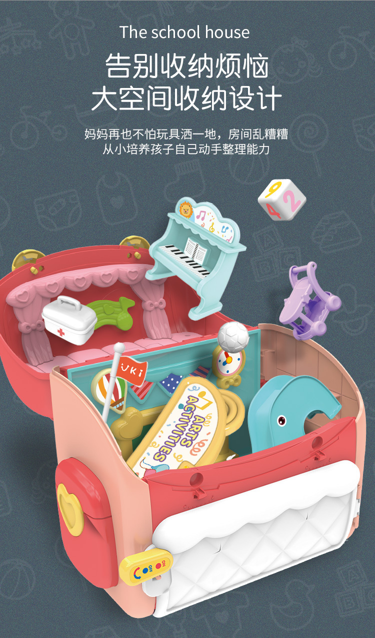 Cross-Border Children's Fun Storage Schoolbag Kindergarten Scene Mode Play House Role Play Interactive Early Education Toys