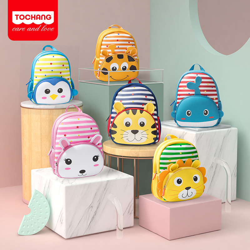 New Student Animal Cartoon Schoolbag Children Neoprene Kindergarten Backpack Custom Processing Printing