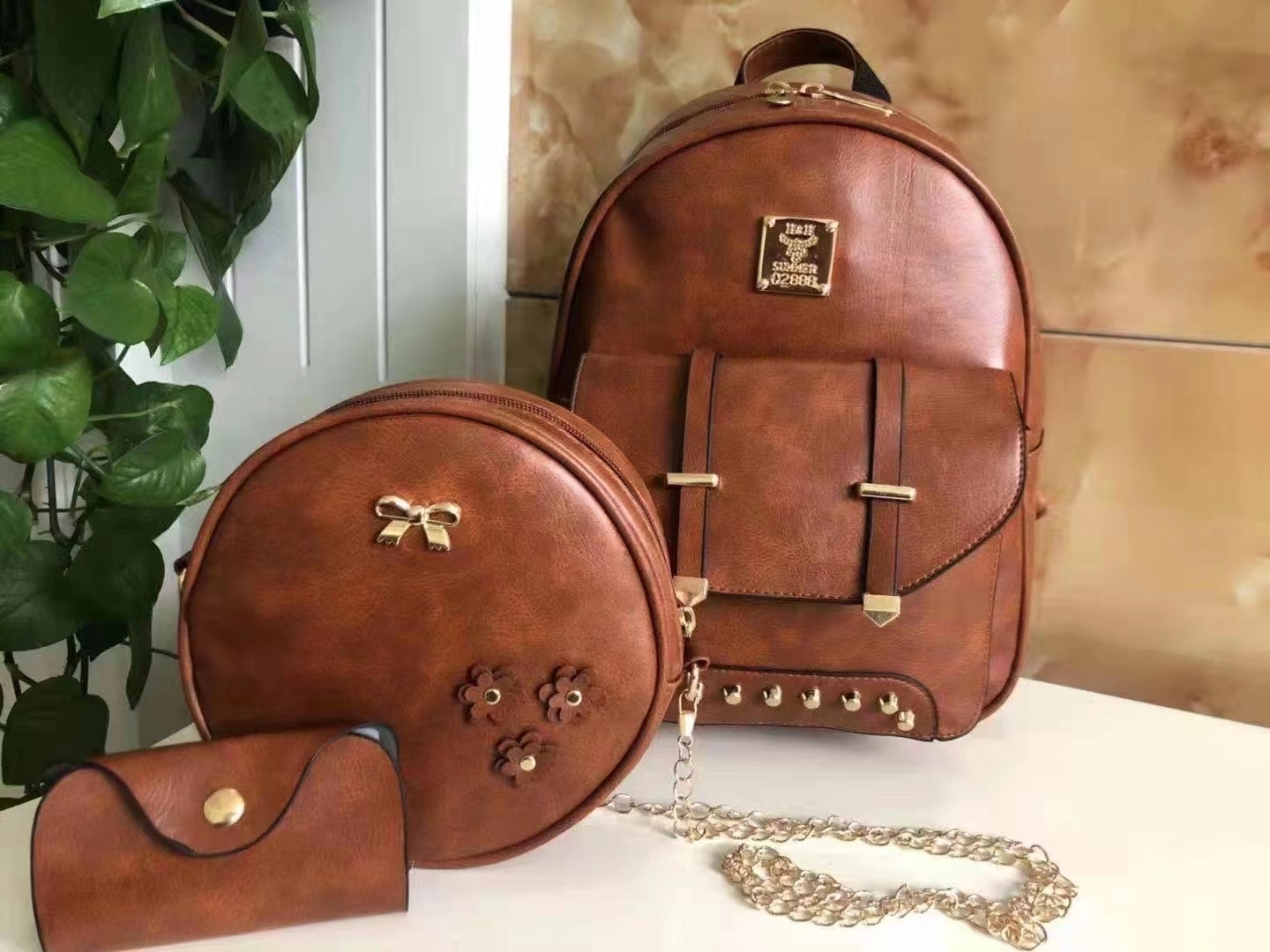 Women&#039;s Backpack 2021 New Korean Style PU Leather Backpack Trendy Simple Schoolbag Fashion Casual Girls&#039; Bags College Style
