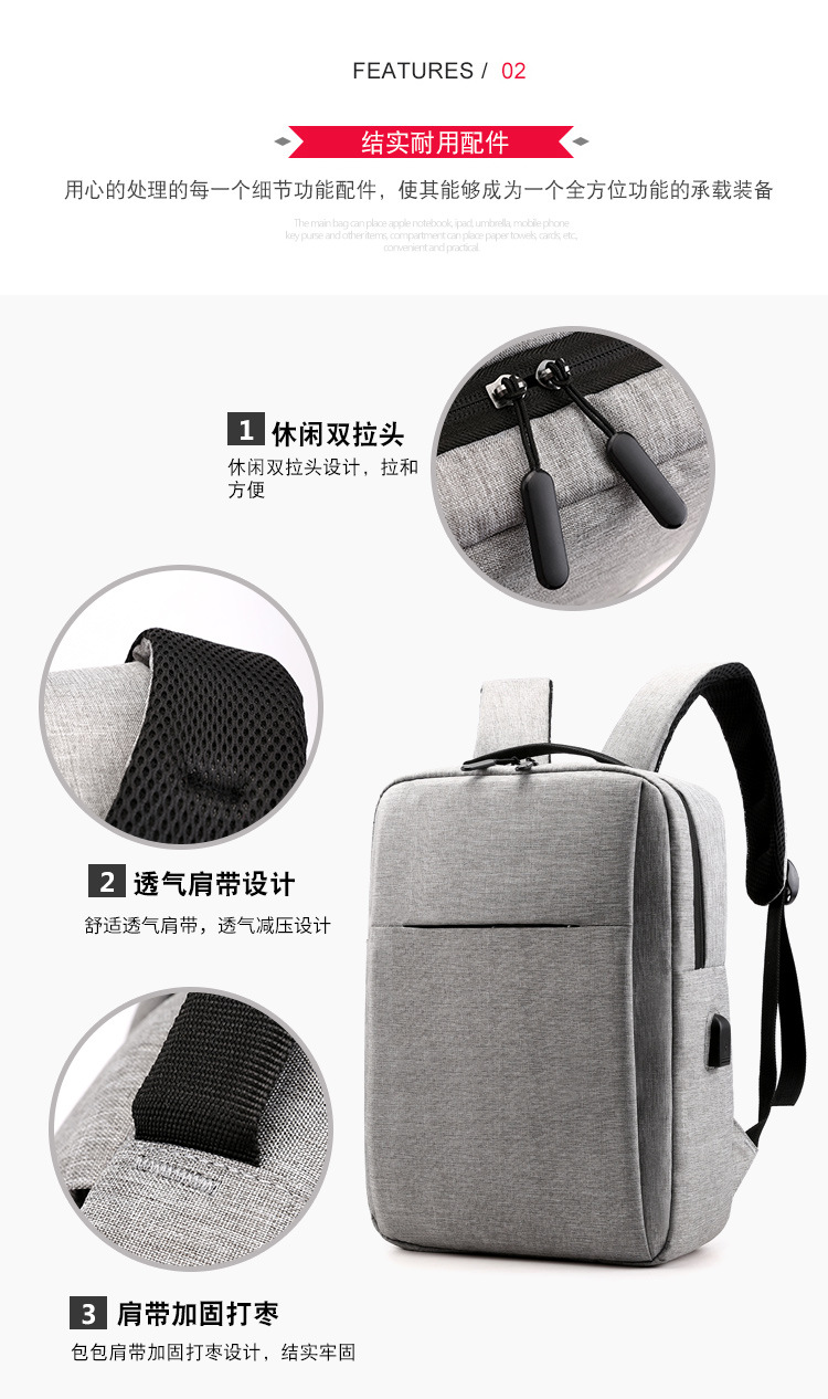 Customized Logo Mi Notebook Computer Backpack Casual Backpack Men's Oxford Cloth Business Casual Student Schoolbag