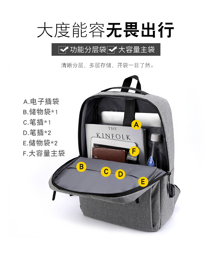 Customized Logo Mi Notebook Computer Backpack Casual Backpack Men's Oxford Cloth Business Casual Student Schoolbag