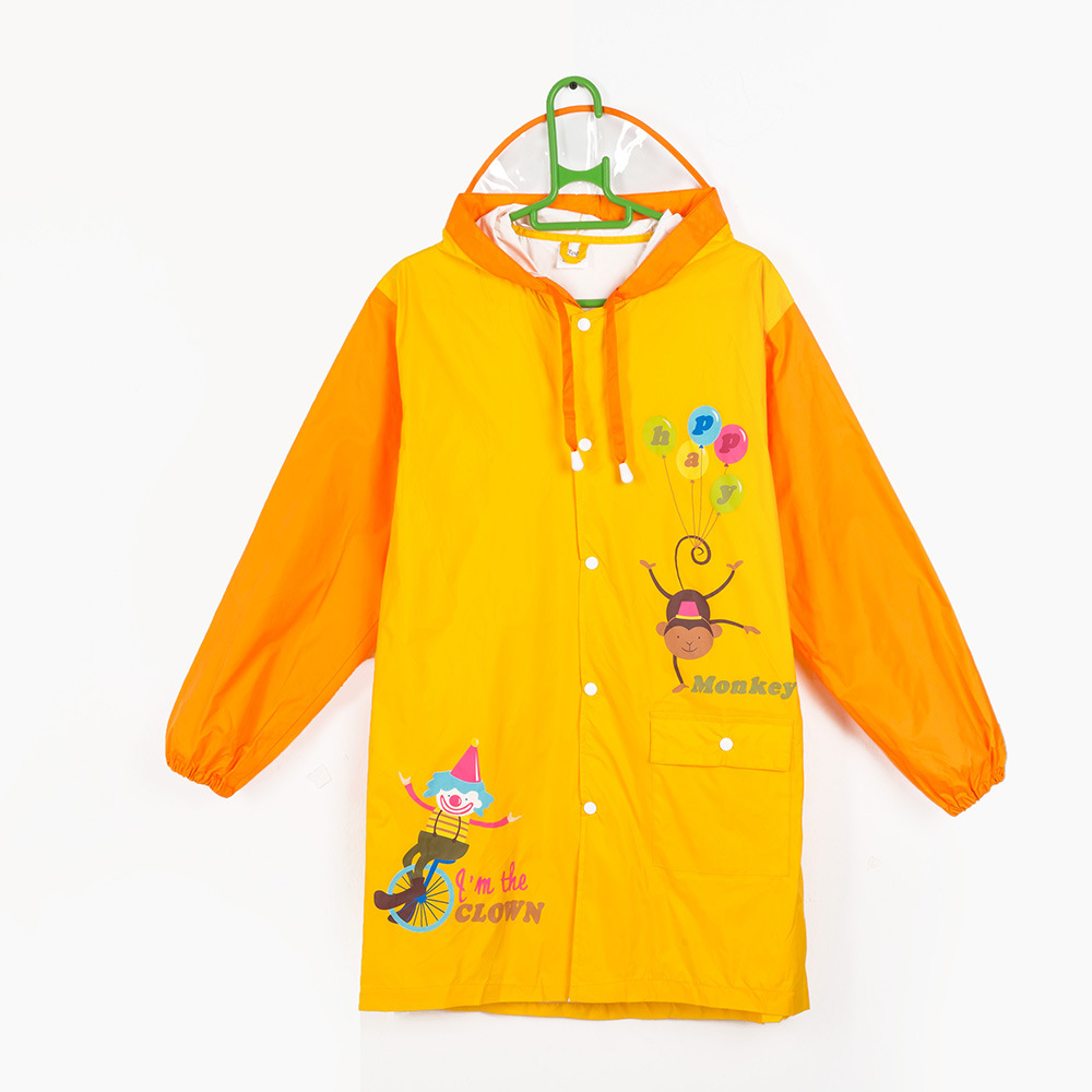 Korean Children&#039;s Raincoat Thickened Nylon Cartoon Fashion Raincoat Primary School Students with Schoolbag Seat Boys and Girls Poncho Customization