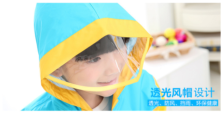 Korean Children's Raincoat Thickened Nylon Cartoon Fashion Raincoat Primary School Students with Schoolbag Seat Boys and Girls Poncho Customization