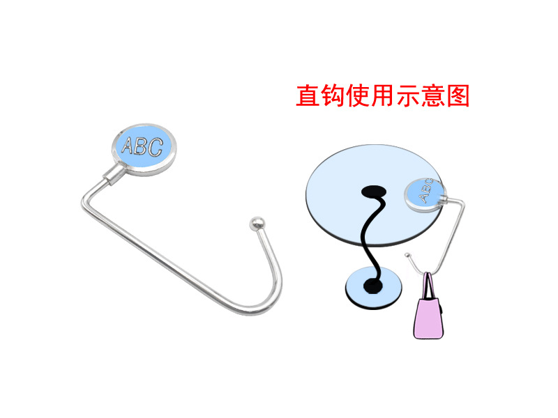 ECommerce Table Bag Hook Schoolbag Hook Straight Hook Bag Hanger Metal Crystal Purse Hook LoadBearing Strong and Durable