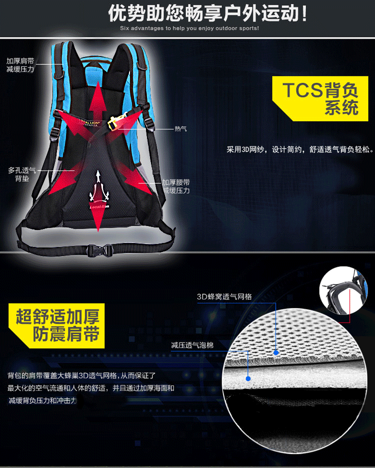 Local Lion 22L Cycling Bag Outdoor Bag Outdoor Backpack Bicycle Bag Sports Bag Travel Riding Backpack 459