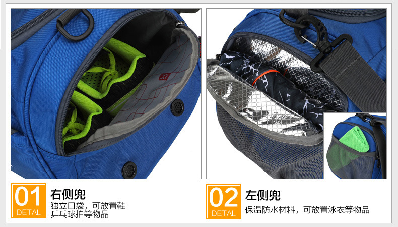 Cross-Border Dry Wet Separation Gym Bag Men's and Women's round Bag Travel Bag Shoulder Bag Handbag Yoga Sports Bag 8037