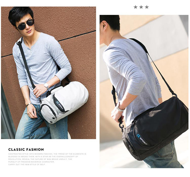 Cross-Border Gym Bag Dry Wet Separation Cylinder Sports Bag Outdoor Single-Shoulder Bag Portable Messenger Bag Luggage Bag Travel Bag