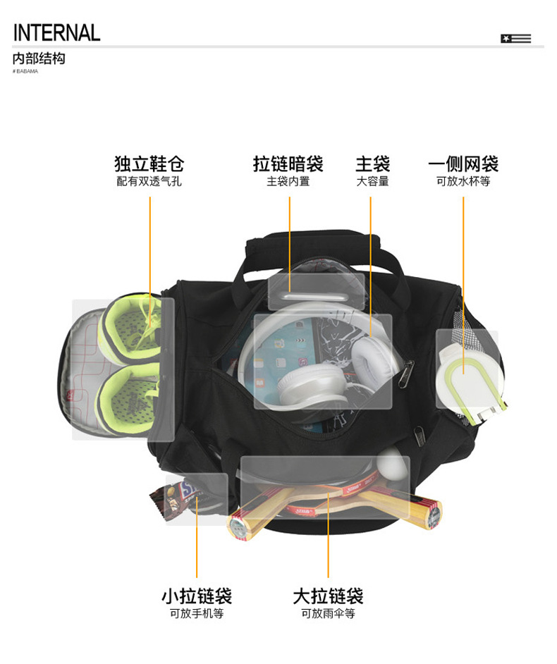 Cross-Border Gym Bag Dry Wet Separation Cylinder Sports Bag Outdoor Single-Shoulder Bag Portable Messenger Bag Luggage Bag Travel Bag