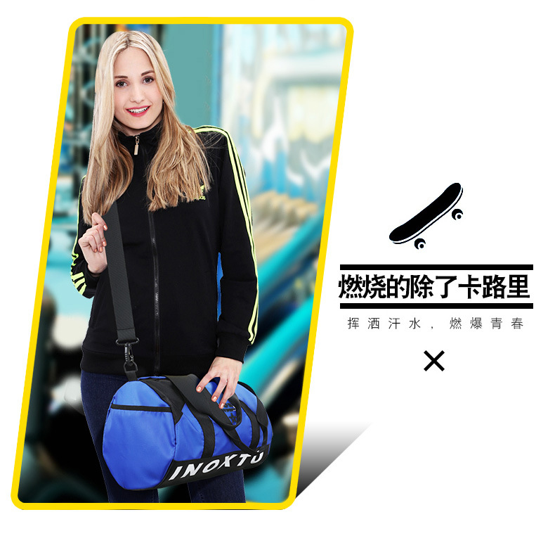 Cross-Border Gym Bag Cylinder Shoulder Bag 20L Men's and Women's Travel Bag Portable Messenger Bag Yoga Sports Bag 8074