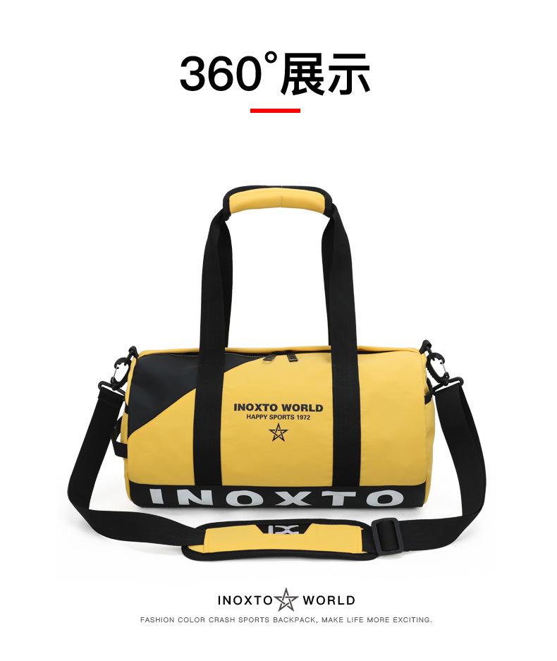 Cross-Border Gym Bag Cylinder Shoulder Bag 20L Men's and Women's Travel Bag Portable Messenger Bag Yoga Sports Bag 8074