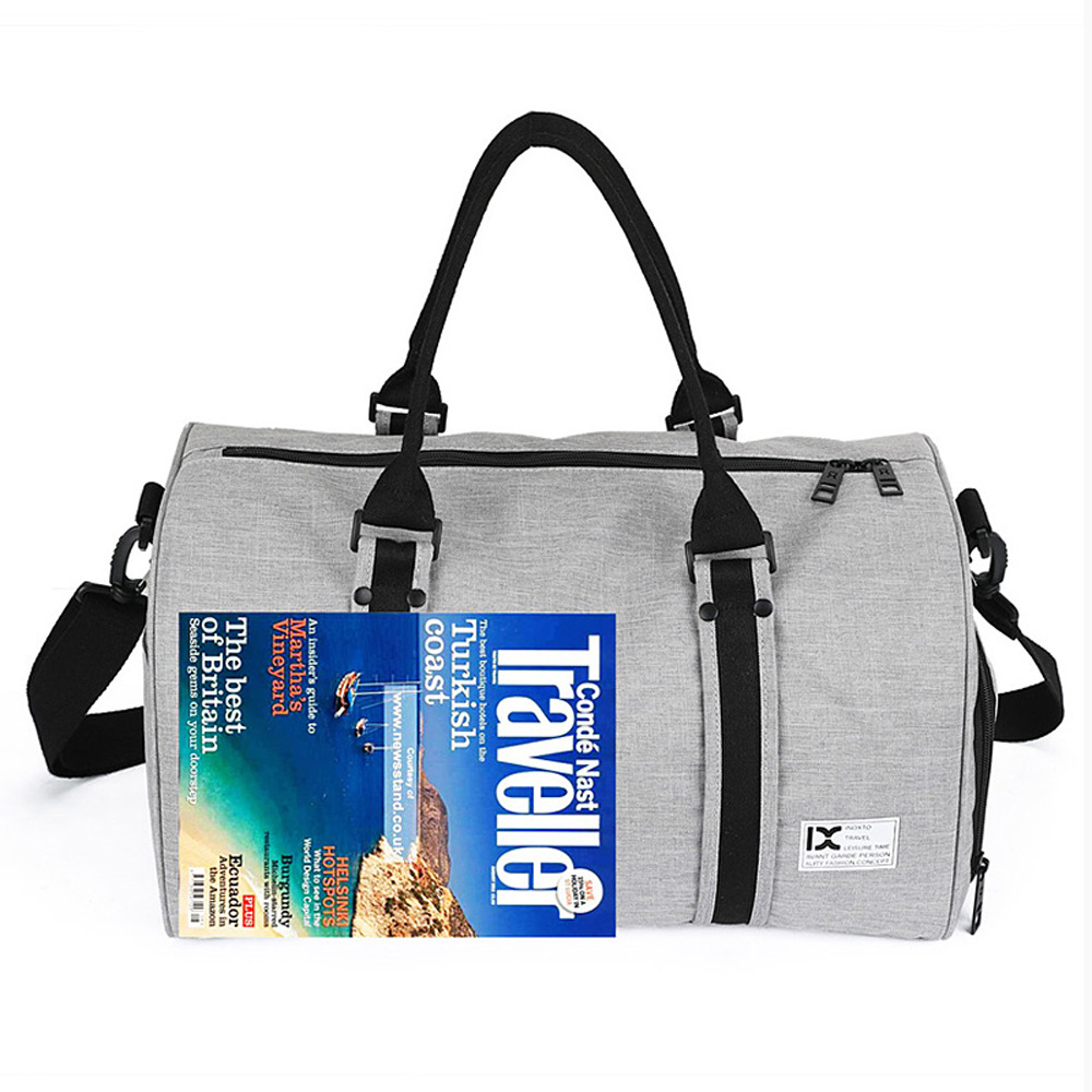 Cross-Border Cylinder Travel Shoulder Bag Crossbody Bag with Shoe Compartments Gym Bag Portable Travel Bag Yoga Sports Bag 8058