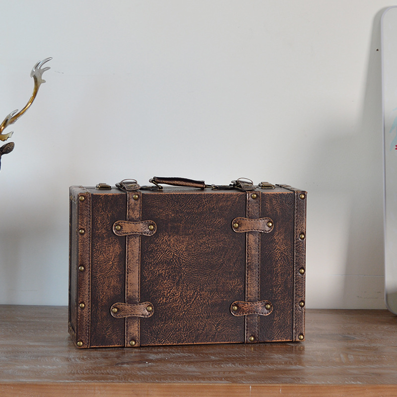New Arrival Three-Piece Solid Wood Vintage Suitcase Photo Prop Decorations Boxes Clothing Store Decoration Box Customization