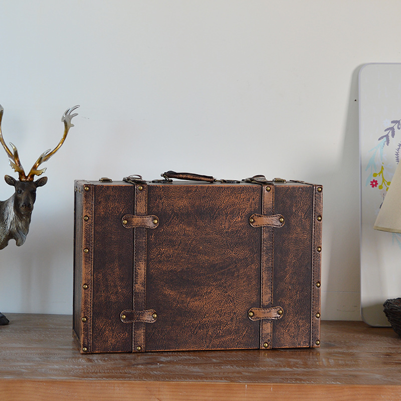 New Arrival Three-Piece Solid Wood Vintage Suitcase Photo Prop Decorations Boxes Clothing Store Decoration Box Customization