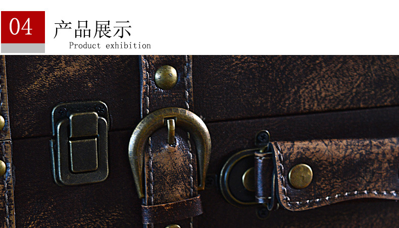 New Arrival Three-Piece Solid Wood Vintage Suitcase Photo Prop Decorations Boxes Clothing Store Decoration Box Customization